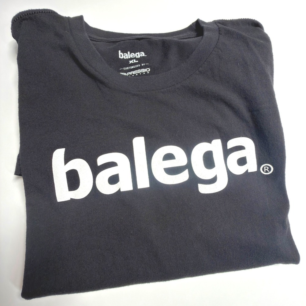 Balega Logo Graphic T-Shirt Black Cotton Men's XL Running Athletic Tee